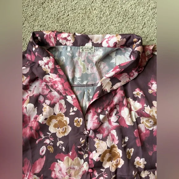 Free People Dreamy Floral Pajama Set in Pink and Brown - Picture 3 of 7